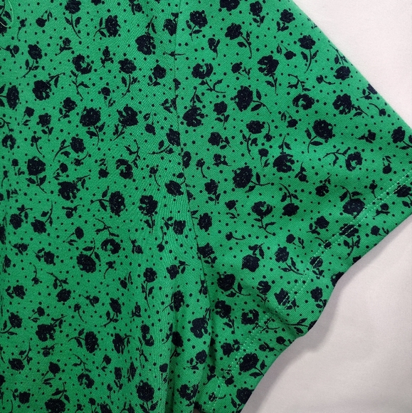 NWT Karen Scott Floral Polo Top Women's 3X Green Cottagecore Retro Casual Comfy - Picture 4 of 11